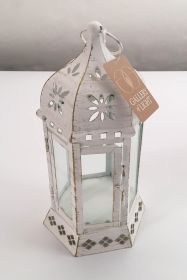 Distressed Floral Lantern