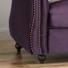 Purple Velvet Sofa, 3-Seater, Classical