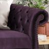 Purple Velvet Sofa, 3-Seater, Classical