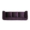 Purple Velvet Sofa, 3-Seater, Classical