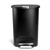 50L Semi Round Plastic Step Trash Can