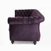 Purple Velvet Sofa, 3-Seater, Classical