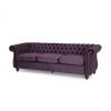 Purple Velvet Sofa, 3-Seater, Classical