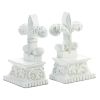 Elegant Fleur-de-Lis Bookends - Decorative French Style Book Holders for Home and Office Decor