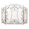 Contemporary Scroll Design Fireplace Screen - Modern Home Decor Accessory