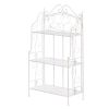 White Basket Weave Bakers Rack