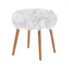 White Faux Fur Stool